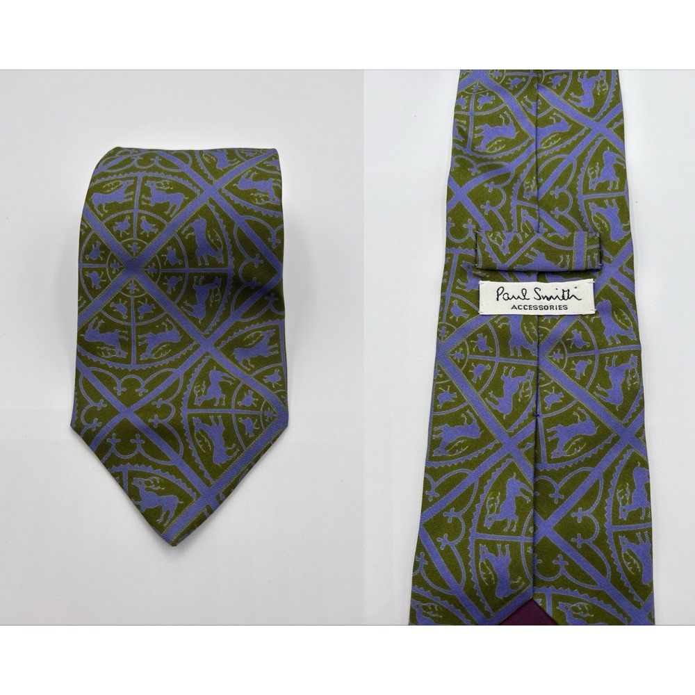 Paul Smith Tie Mens Animal Motif Novelty Silk Designer Business Casual